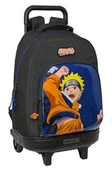 Plecaki - Safta Naruto Ninja duży plecak na kółkach, kompaktowy, zdejmowany, idealny dla dzieci w różnym wieku, wygodny i wszechstronny, jakość i wytrzymałość, 33 x 22 x 45 cm, czarny/niebieski, Wielokolorowe, - miniaturka - grafika 1