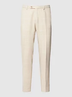 Spodnie do garnituru o kroju slim fit w kratę windowpane - Spodnie męskie - miniaturka - grafika 1
