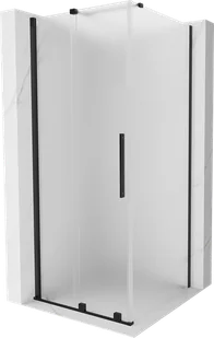 Mexen Velar kabina prysznicowa rozsuwana 100x100 cm, szron, czarna - 871-100-100-31-70 - Kabiny prysznicowe - miniaturka - grafika 1