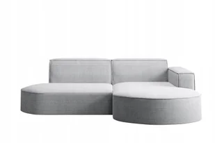 Sofa w kształcie L Modena narożnik tkanina Poso jasnoszary prawy - Narożniki - miniaturka - grafika 1