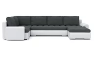 Narożniki - Duży narożnik z funkcją spania, lewy, Tokio, 305x180x75 cm, ciemny szary, biel - miniaturka - grafika 1