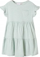 Sukienki i spódniczki dla dziewczynek - vidaXL Sukienka dziecięca z falbankowymi rękawkami, miętowa, 92 - miniaturka - grafika 1