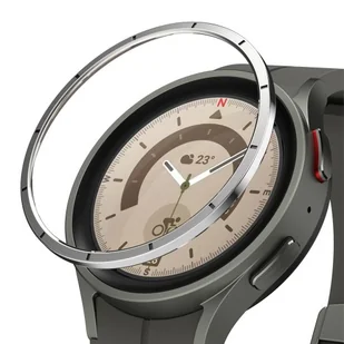 Ringke Etui, ramka Bezel Styling do Galaxy Watch 5 Pro 45 mm, srebrne z tarczą zegara - Akcesoria do smartwatchy - miniaturka - grafika 1