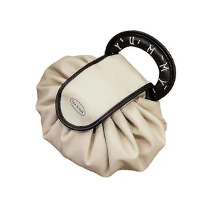 Leniwa torebka do makijażu ze sznurkiem Leniwa torba podróżna do przechowywania dla kobiet dziewcząt beżowy - Torby podróżne Leniwa torebka do makijażu ze sznurkiem Leniwa torba podróżna do przechowywania dla kobiet dziewcząt beżowy - Torby podróżne - miniaturka - grafika 1