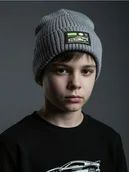 Czapki dla dzieci - Sinsay - Prążkowana czapka beanie - szary - miniaturka - grafika 1