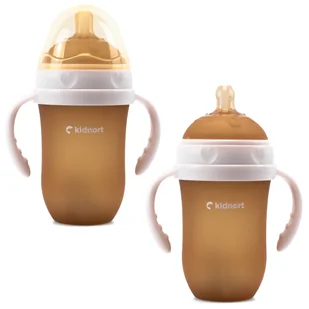 Butelka Silikonowa Antykolkowa Eple 250ml Różowa 6M+ BPA FREE - Butelki dla niemowląt - miniaturka - grafika 1