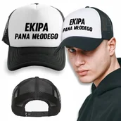 Czapki i chusty sportowe męskie - CZAPKA CZARNA Na Kawalerski EKIPA PANA MŁODEGO - miniaturka - grafika 1