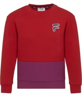 Bluzy dla dziewczynek - FILA Bluza dziecięca uniseks BINDERUP Crew Neck Sweatshirt, Wild Aster-True Red, 110/116 - miniaturka - grafika 1