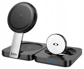 Ładowarki do telefonów - HOCO ładowarka indukcyjna 3w1 składana kompatybilna z Apple Watch 15W CQ11 - miniaturka - grafika 1