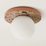 Lampy sufitowe - Kulista lampa sufitowa LEGRA 31408115 kulista lastriko IP44 brązowa biała - miniaturka - grafika 1