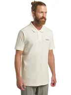 Koszulki sportowe męskie - Jack Wolfskin Funkcyjna koszulka polo "Essential" w kolorze beżowym - miniaturka - grafika 1