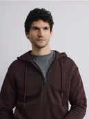 Dresy męskie - Reserved - Rozpinana bluza z kapturem - ciemnobrązowy - miniaturka - grafika 1