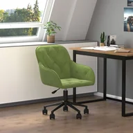 Fotele i krzesła biurowe - Vidaxl obrotowe krzesło biurowe, jasnozielone, obite aksamitem - miniaturka - grafika 1