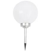 Lampy ogrodowe - SASKA GARDEN Lampa solarna kula mleczna 30x62cm - miniaturka - grafika 1