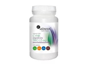 MEDICALINE Aliness Cynk Organiczny Trio 15 mg x 100 tabl - Witaminy i minerały - miniaturka - grafika 1