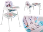 Krzesełka do karmienia - Krzesełko do karmienia stoliczek 3w1 niebieski #E1 - miniaturka - grafika 1