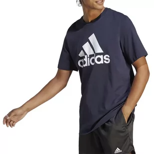 Koszulka adidas Essentials Single Jersey Big Logo IC9348 - granatowa - Adidas - Koszulki sportowe męskie - miniaturka - grafika 1