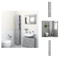 Szafki łazienkowe - vidaXL Szafka łazienkowa betonowa szara 25x26,5x170 cm materiał drewnopochodny - Zestawy mebli łazienkowych - miniaturka - grafika 1