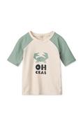 Koszulki dla chłopców - Liewood t-shirt kąpielowy dziecięcy Noah Placement Shortsleeve Swim Tee kolor turkusowy - miniaturka - grafika 1