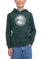 Bluzy dla chłopców - JACK&JONES JUNIOR Chłopięca bluza z kapturem Jorarthur Sweat Hood Sn Jnr, Magical Forest/Detail:jj Print, 128 - miniaturka - grafika 1
