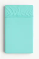 Prześcieradła dla dzieci - Prześcieradło frotte z gumką do łóżeczka 120x60cm - miętowe - miniaturka - grafika 1