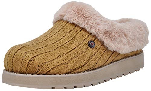 Skechers Damskie kapcie pamiątkowe Lite-Cozy Blend, Kasztan, 5.5
