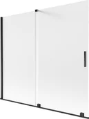 Parawany nawannowe - Mexen Velar parawan nawannowy 2-skrzydłowy rozsuwany 180 x 150 cm, szron, czarny - 896-180-000-31-70 - miniaturka - grafika 1