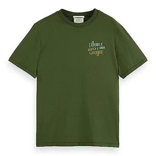 Scotch & Soda Męski T-Shirt Double Groove Aw, Field Green 4876, L - Koszulki męskie - miniaturka - grafika 1