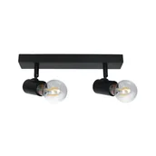 Lampy pozostałe - KingBerry Listwa świetlna DOLG 2xE27 13W IP20 czarna - miniaturka - grafika 1