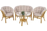 Meble ogrodowe - Meble ogrodowe rattanowe Bahama Honey / Cream 3+1 - miniaturka - grafika 1