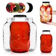 Pojemniki kuchenne - 6x SŁOJE SZKLANE 5 L słoik na NALEWKI PRZETWORY MIÓD ogórki kiszonki jabłka - miniaturka - grafika 1