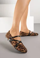 Baleriny - Panterkowe Balerinki Vices Mary Jane z Wkładką ze Skóry Naturalnej Rilomia - miniaturka - grafika 1