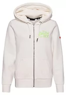 Bluzy damskie - Superdry Vintage VL Neon Ziphood Bluza damska, Ecru, 36 - miniaturka - grafika 1