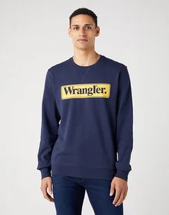 WRANGLER SEASONAL CREW MĘSKA BLUZA BEZ KAPTURA NIEROZPINANA NAVY W6F3I3114 - Wrangler - Bluzy męskie - miniaturka - grafika 1