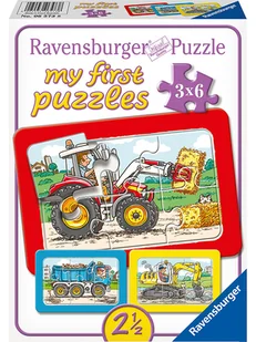 Ravensburger 6-częściowe puzzle (3 szt.) "Excavator, tractor and tipper loader" - 2+ - Puzzle - miniaturka - grafika 1