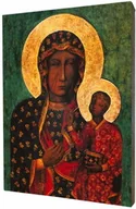 Ikony i obrazy sakralne - Matka Boska Częstochowska - obraz religijny na desce lipowej - miniaturka - grafika 1