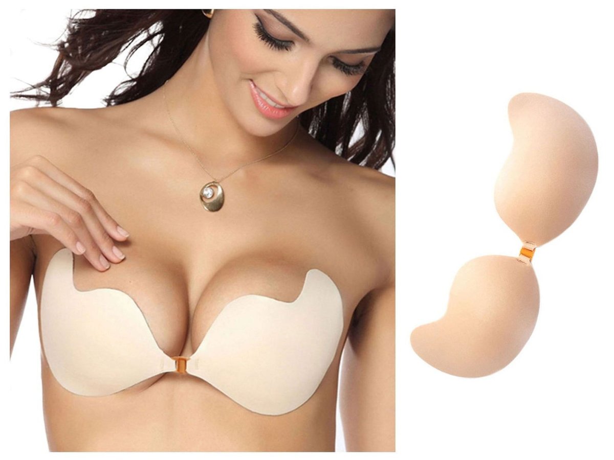 Biustonosz Samonośny Beżowy Push Up - C