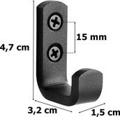 Wieszaki i stojaki - Zestaw wieszaków żeliwnych ABRIS czarny 5 sztuk - miniaturka - grafika 1