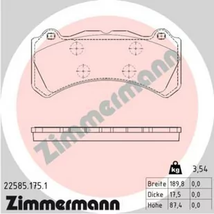 Klocki hamulcowe - komplet ZIMMERMANN 22585.175.1 - Klocki hamulcowe - miniaturka - grafika 1
