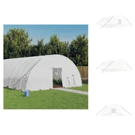 Szklarnie ogrodowe - vidaXL Szklarnia z ramą stalową biała 48 m² 8x6x2,85 m - Szklarnie - miniaturka - grafika 1