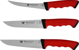 Zestaw noży rzeźniczych 3 sztuki ze stali nierdzewnej, 1x nóż do mięsa, 1x nóż do przekłuwania i 1x nóż do trybowania Flex firmy WOLFCUT - Noże kuchenne - miniaturka - grafika 1