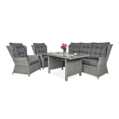 Meble ogrodowe - Meble technorattanowe TRIVENTO DINING 3 Stone Grey - miniaturka - grafika 1