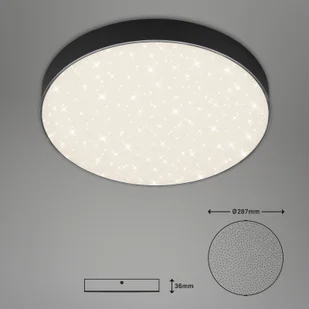 Lampa sufitowa LED Flame Star, Ø 28,7cm, czarna - Lampy sufitowe - miniaturka - grafika 3