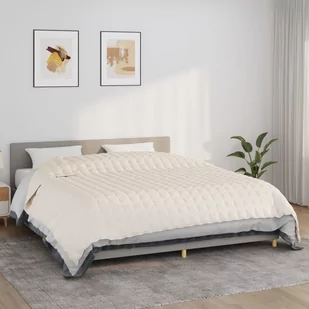 Vidaxl Koc Obciążeniowy, Kremowy, 235X290 Cm, 15 Kg, Tkanina - Koce - miniaturka - grafika 1