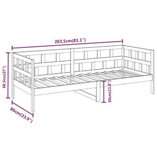 Lumarko Łóżko dzienne, szare, lite drewno sosnowe, 80x200 cm - Łóżka - miniaturka - grafika 12