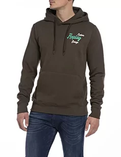 Replay Męska bluza z kapturem M6569B.000.21842, 416 Dark Coffee, S - Bluzy męskie - miniaturka - grafika 1