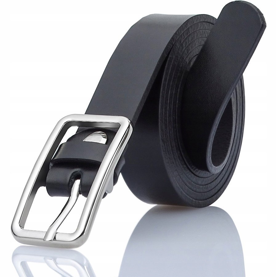 Pasek Skórzany CZARNY Damski do SPODNI GRACIO 105