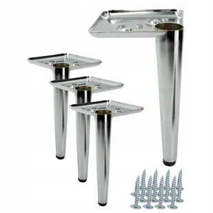 Zestaw 4 sztuk noga meblowa Szpilka srebrny chrom wysokość 17 cm - Meble modułowe i akcesoria - miniaturka - grafika 1