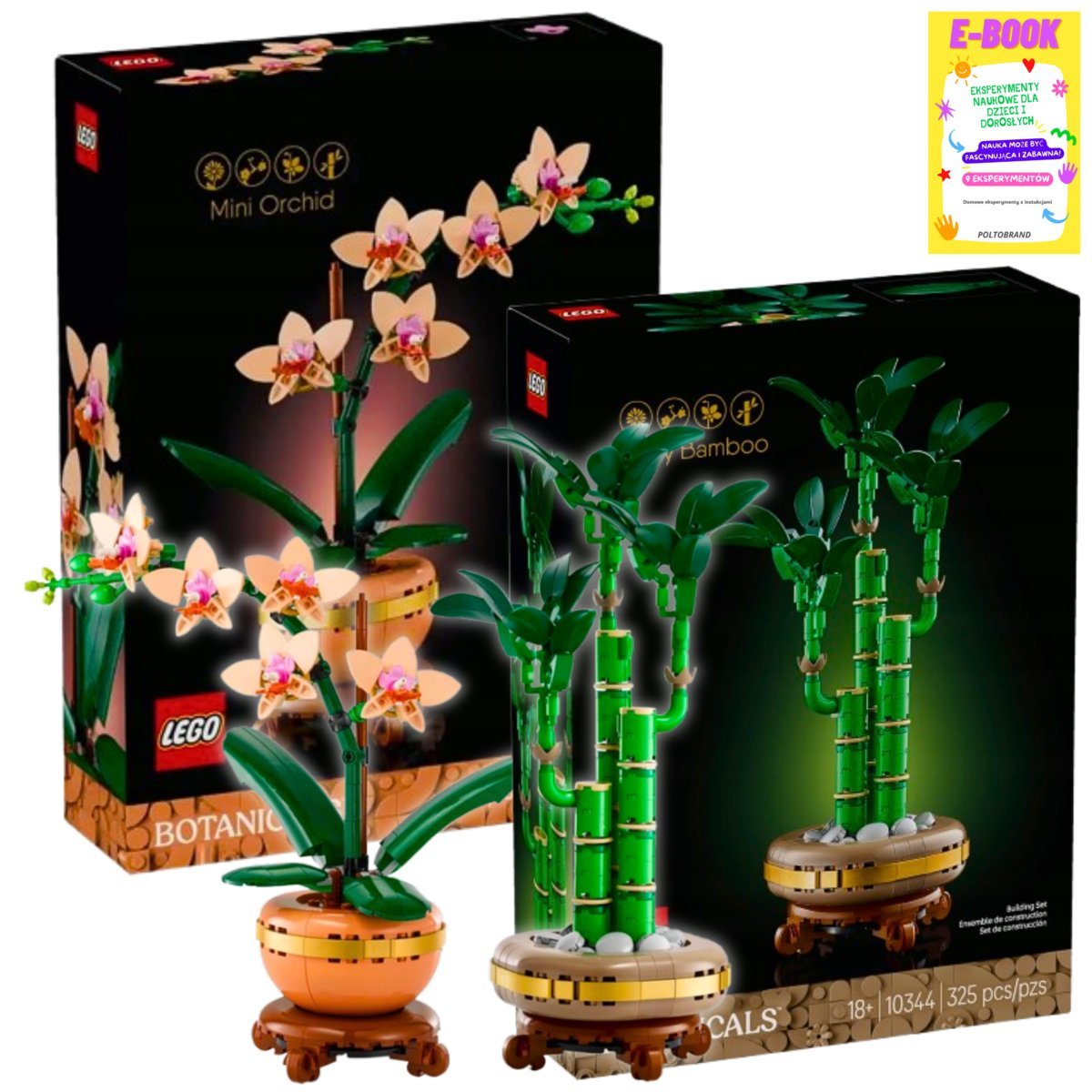 Lego Kwiaty Zestaw Prezent - Orchidea Mała I Bambus Klocki + Ebook