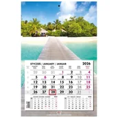 Kalendarze - EV-Corp Kalendarz 2026 jednodzielny główka płaska Malediwy - kalendarz - miniaturka - grafika 1